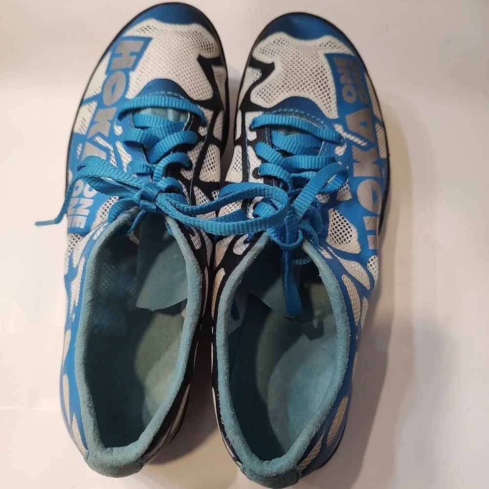 HOKA One One W Rocket LD Track Field Spikes Shoes Blue Black White Women Sz 7